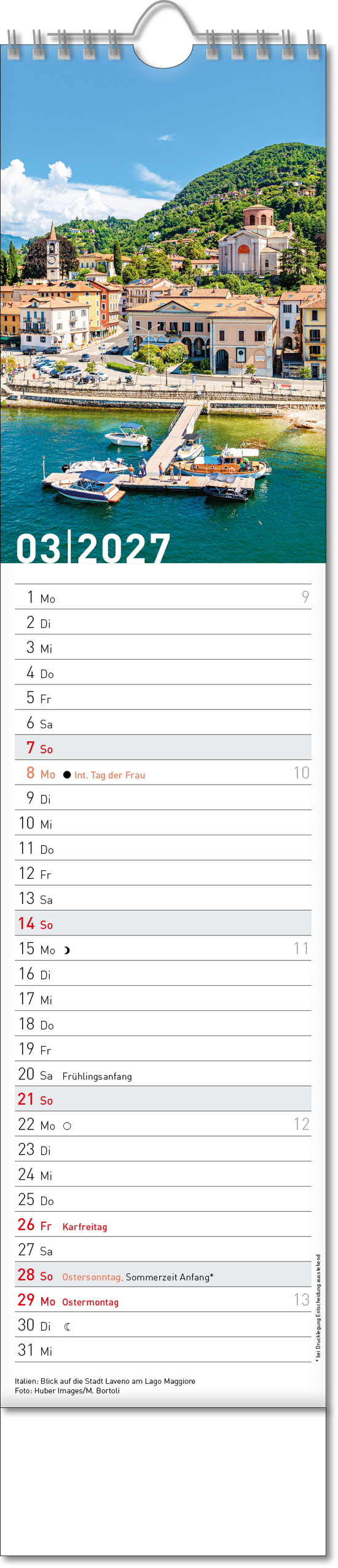 Bildstreifenkalender Reiseziele, Wire