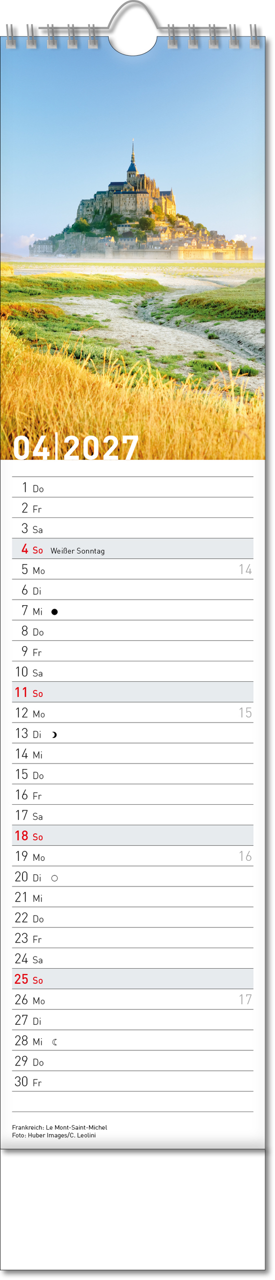 Bildstreifenkalender Reiseziele, Wire