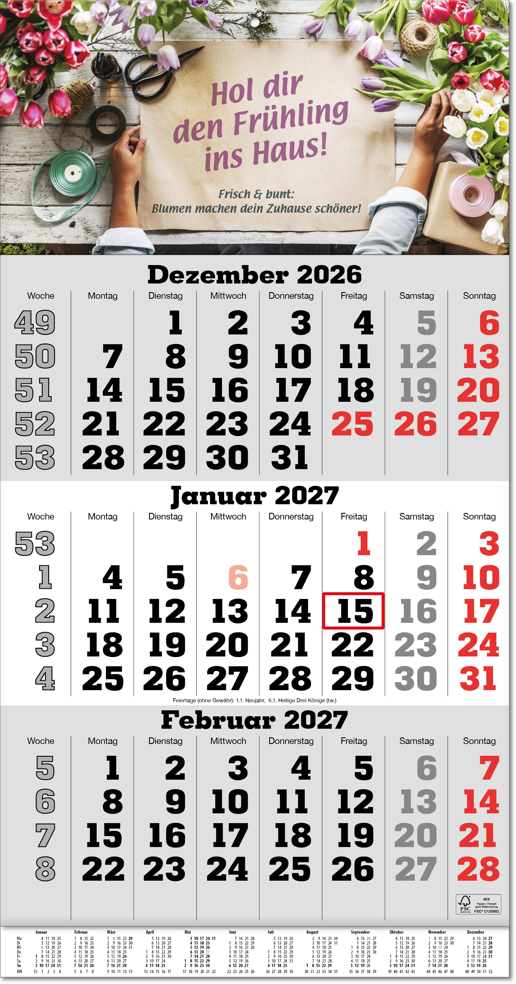 Drei-Monats-Planer Classic, Übersicht