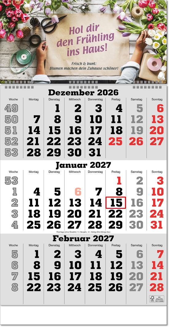 Drei-Monats-Planer Classic-Wire, Fuß