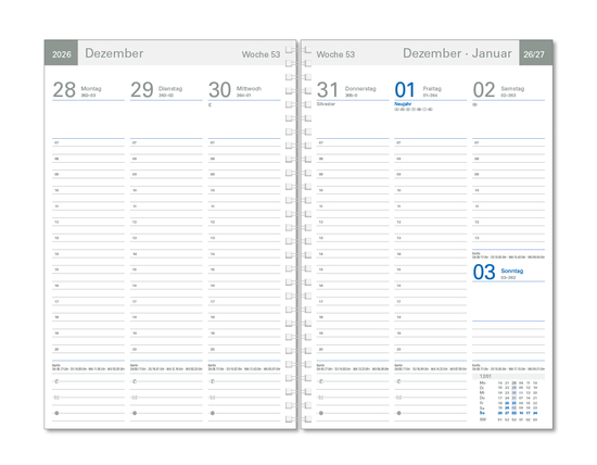 Wochentimer Luxus, PP weiß