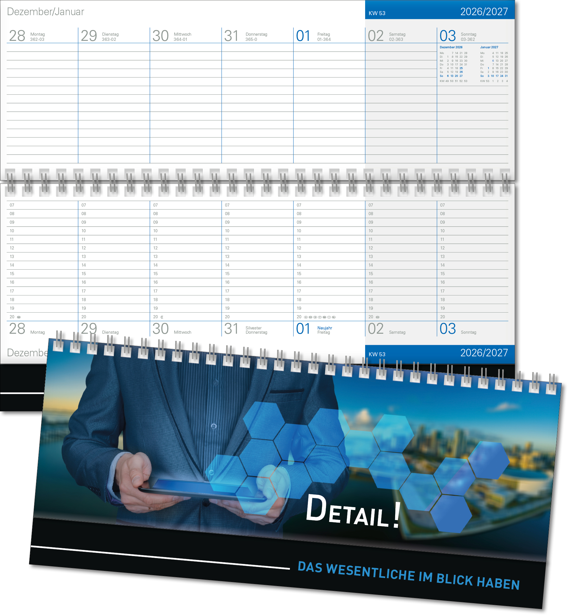 Schreibtischquerkalender Luxus