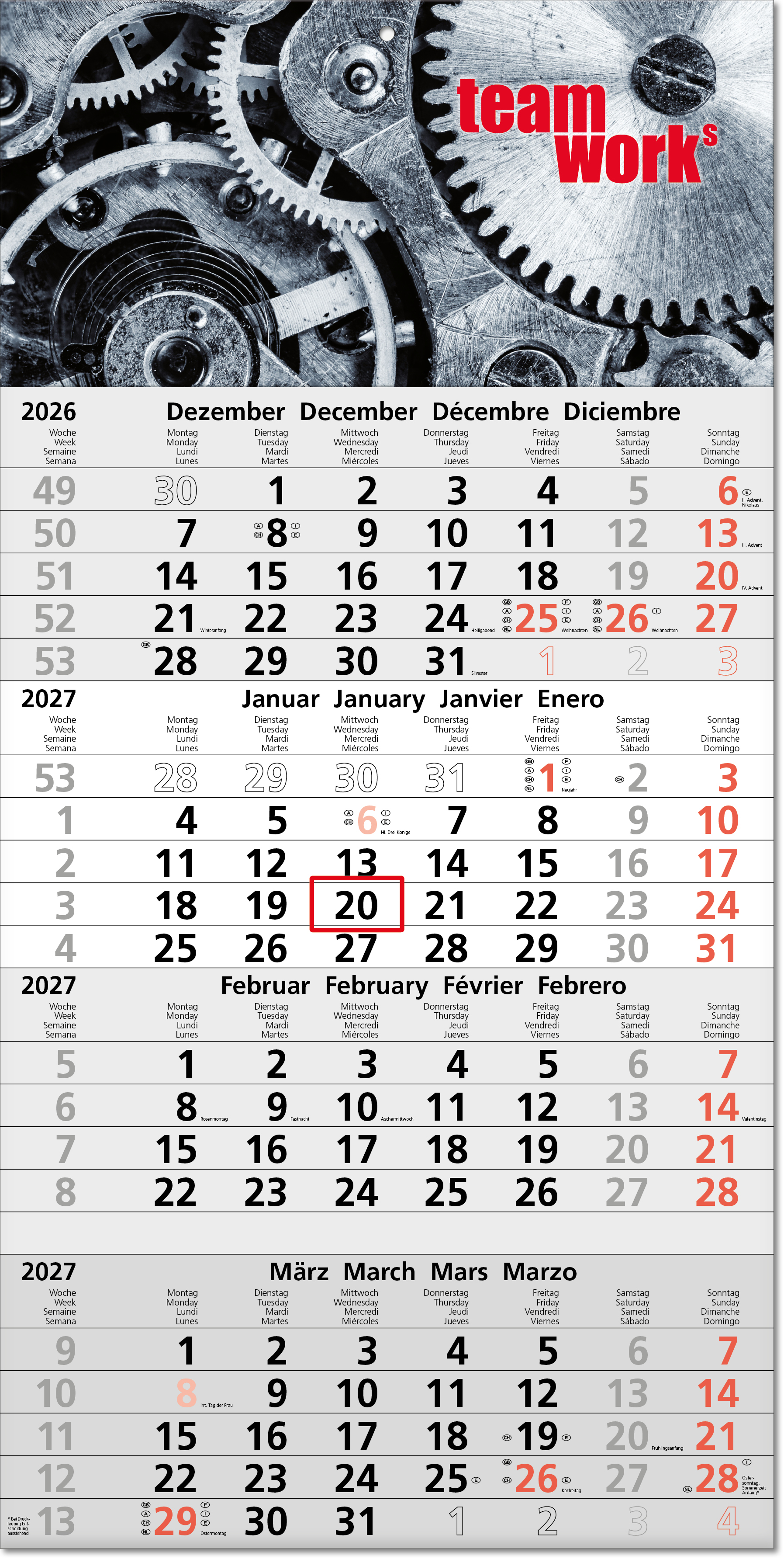 Vier-Monats-Planer Tetra