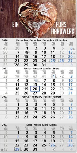 Vier-Monats-Planer Tetra, blau