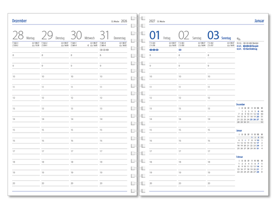 Wochenkalender Klassik D Wire, Slinky bordeaux