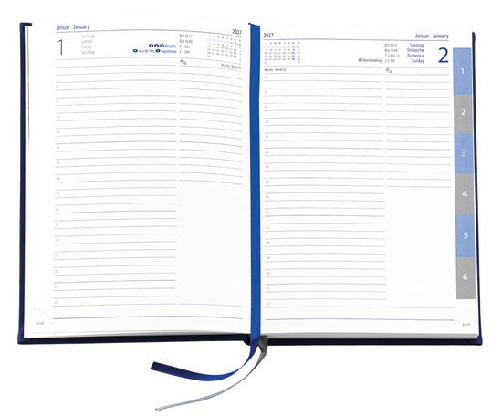 Buchkalender Daily Chefkalender Register INT, Slinky bordeaux