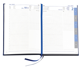 Buchkalender Daily Chefkalender Register INT, Slinky mittelblau