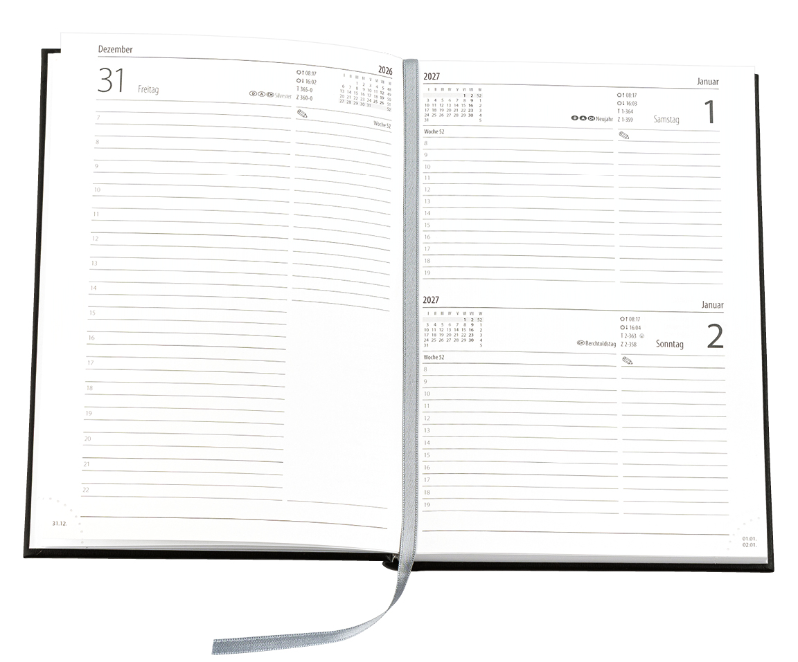 Buchkalender Basic Chefkalender, Balacron weiß