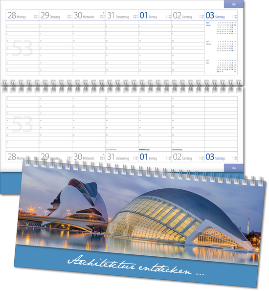 Schreibtischquerkalender Top D