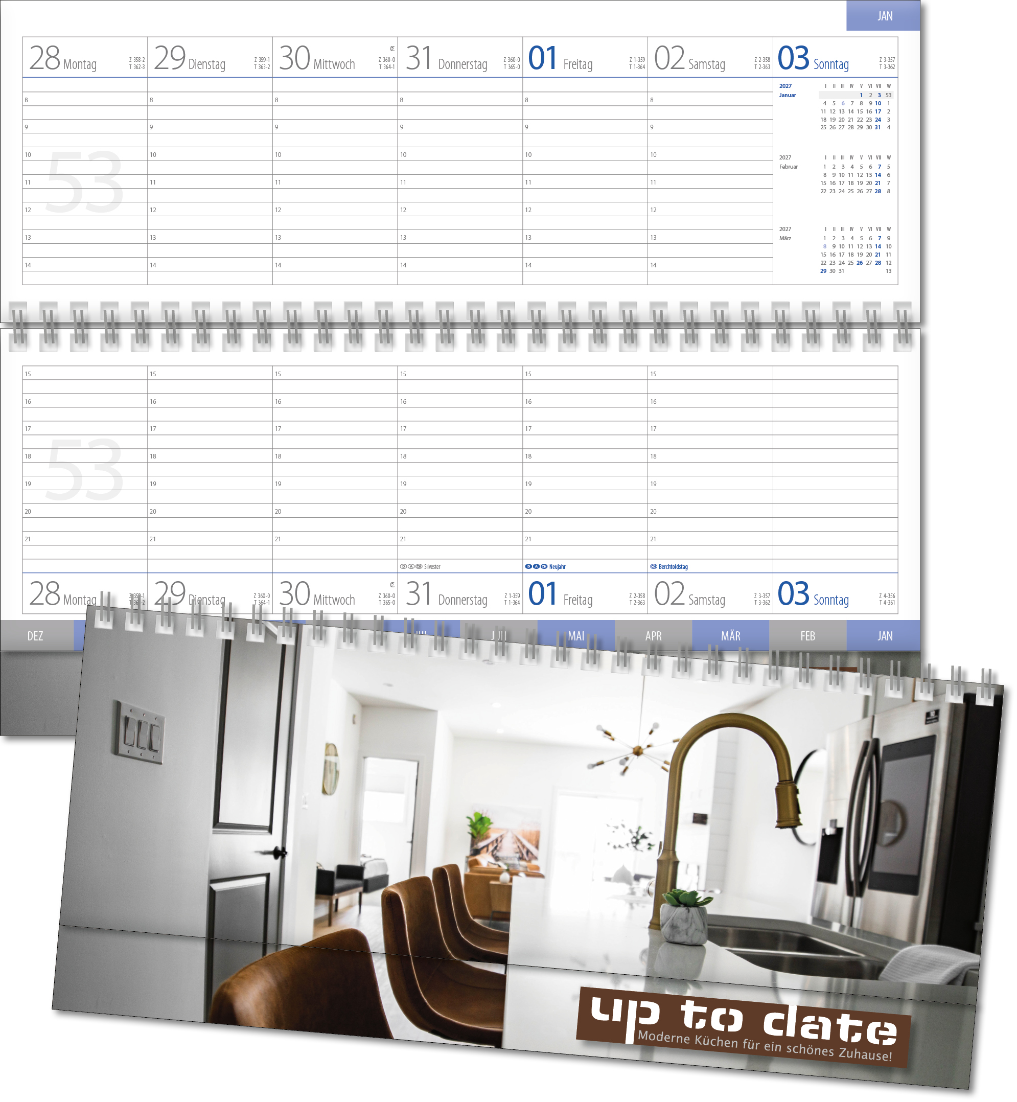 Schreibtischquerkalender Top Register D