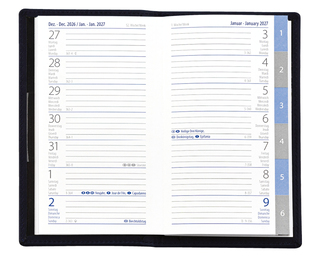 Taschenkalender Exquisit INT Register + ABC, Slinky rot
