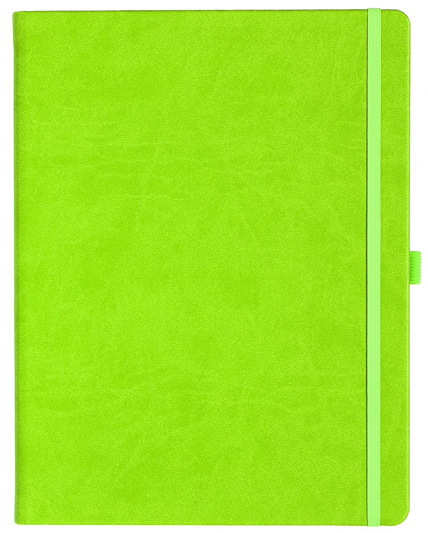 Notizbuch Style Large im Format 19x25cm, Inhalt blanco, Einband Slinky in der Farbe Lime