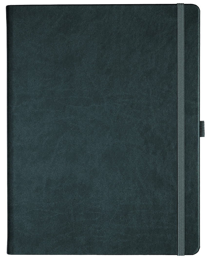 Notizbuch Style Large im Format 19x25cm, Inhalt kariert, Einband Slinky in der Farbe Dark Grey