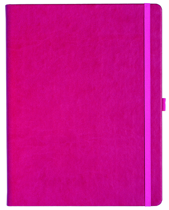 Notizbuch Style Large im Format 19x25cm, Inhalt kariert, Einband Slinky in der Farbe Pink
