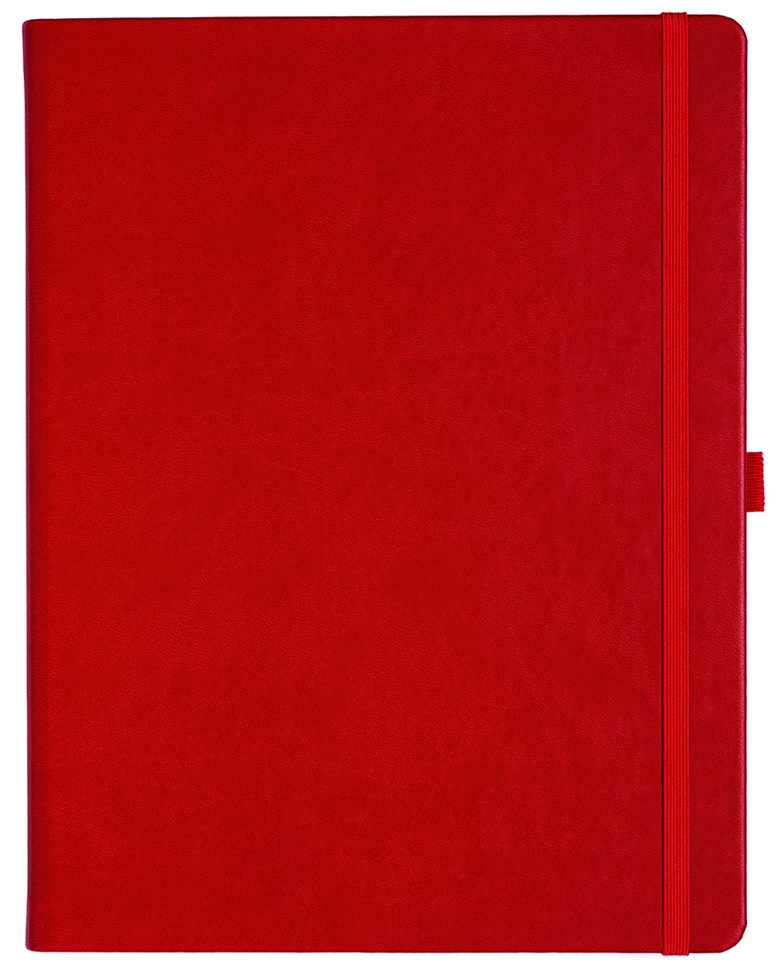 Notizbuch Style Large im Format 19x25cm, Inhalt liniert, Einband Slinky in der Farbe Scarlet