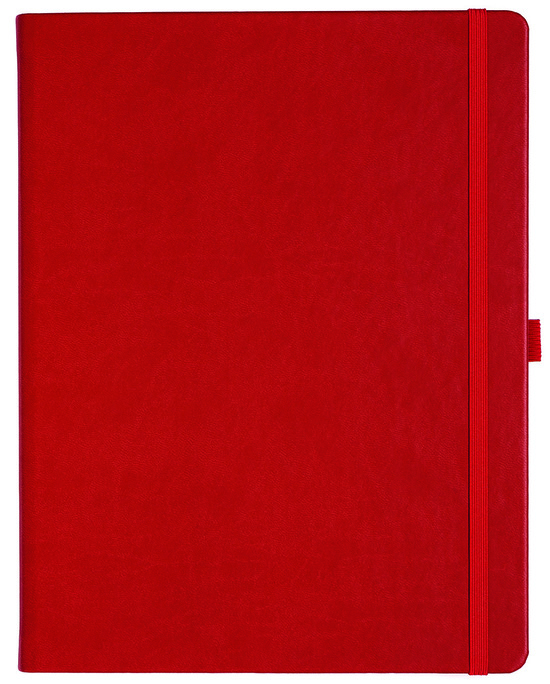 Notizbuch Style Large im Format 19x25cm, Inhalt liniert, Einband Slinky in der Farbe Scarlet