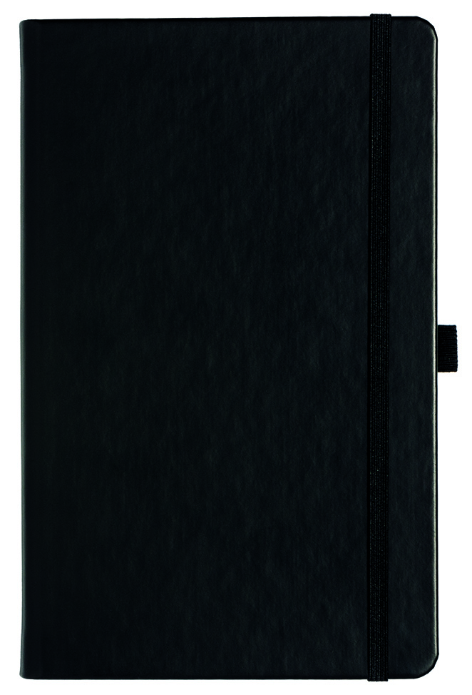 Notizbuch Style Medium im Format 13x21cm, Inhalt blanco, Einband Slinky in der Farbe Black.