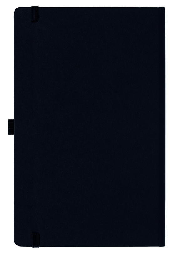 Notizbuch Style Medium im Format 13x21cm, Inhalt kariert, Einband Fancy in der Farbe Black
