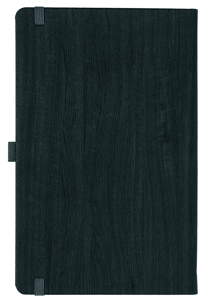 Notizbuch Style Medium im Format 13x21cm, Inhalt kariert, Einband Woody in der Farbe Charcoal