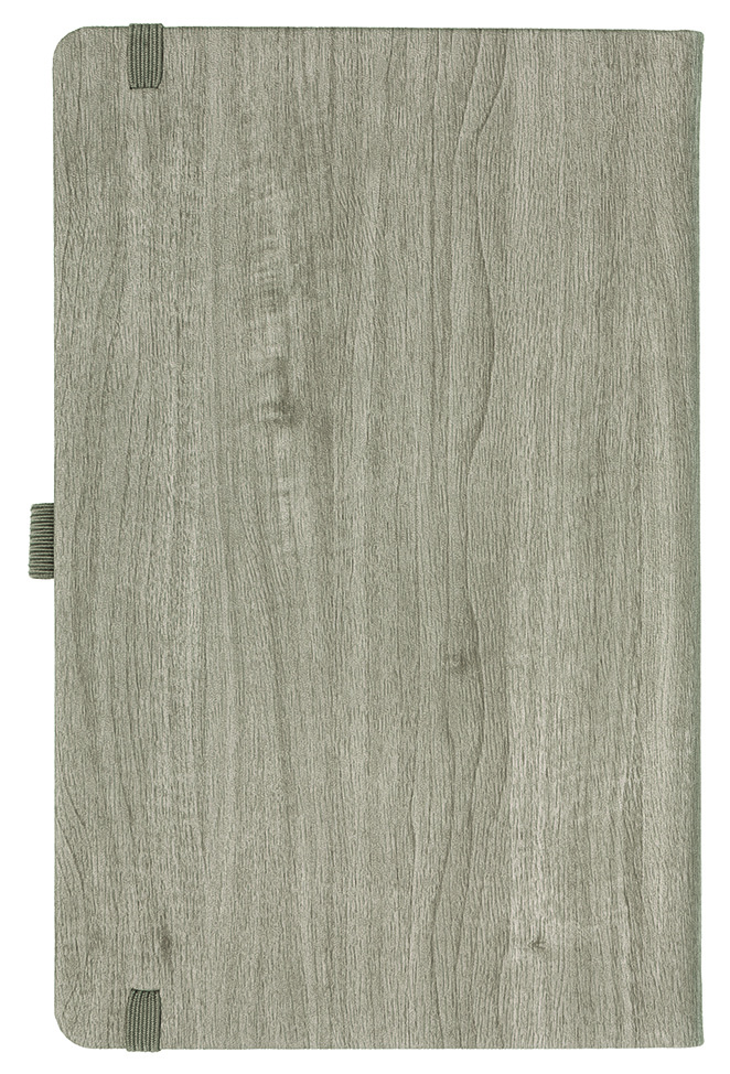Notizbuch Style Medium im Format 13x21cm, Inhalt kariert, Einband Woody in der Farbe Sludge