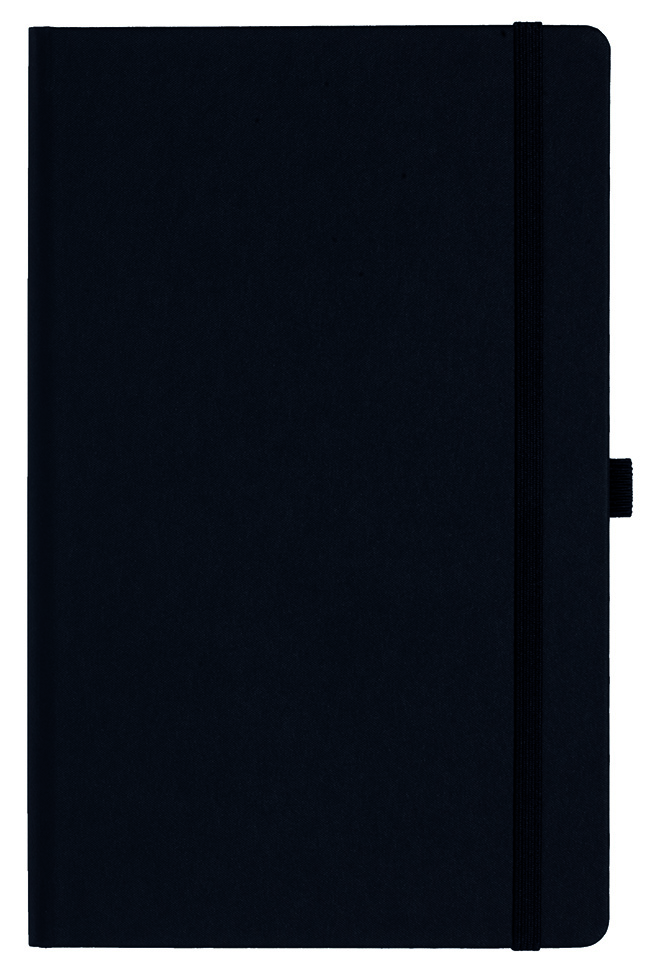 Notizbuch Style Medium im Format 13x21cm, Inhalt liniert, Einband Fancy in der Farbe Black