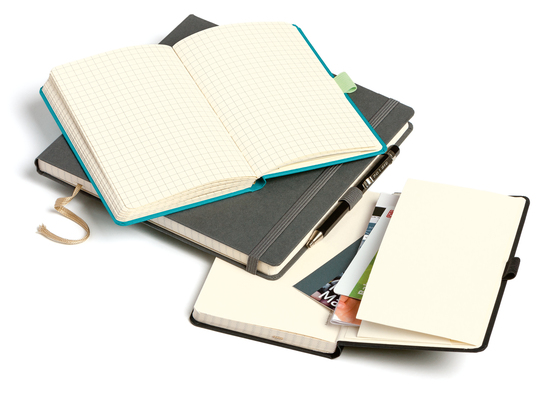 Notizbuch Style Medium im Format 13x21cm, Inhalt liniert, Einband Fancy in der Farbe Black