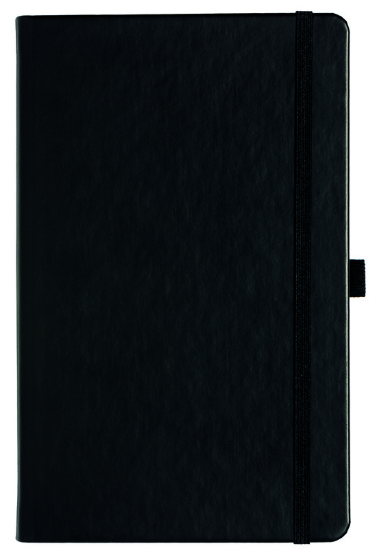 Notizbuch Style Medium im Format 13x21cm, Inhalt liniert, Einband Slinky in der Farbe Black