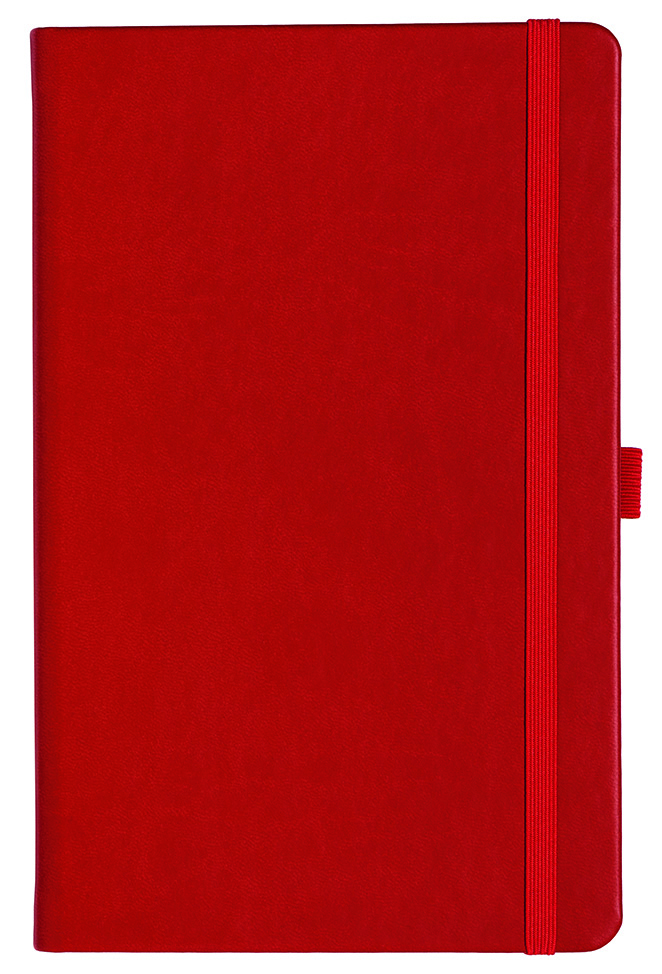 Notizbuch Style Medium im Format 13x21cm, Inhalt liniert, Einband Slinky in der Farbe Scarlet