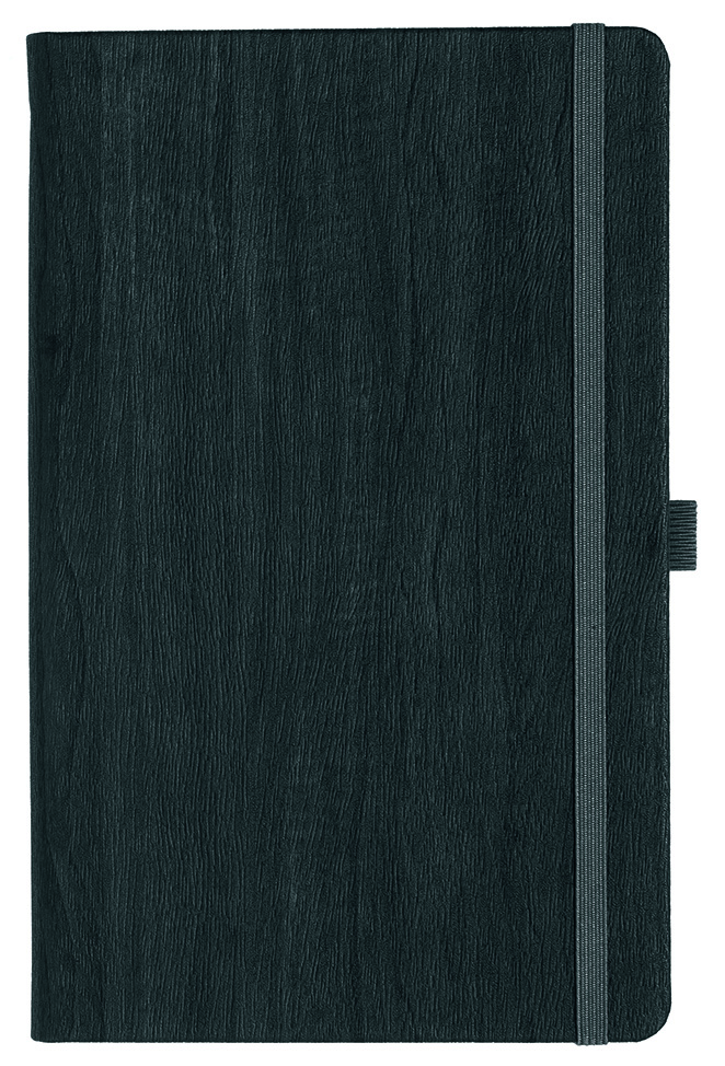 Notizbuch Style Medium im Format 13x21cm, Inhalt liniert, Einband Woody in der Farbe Charcoal