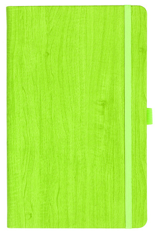Notizbuch Style Medium im Format 13x21cm, Inhalt liniert, Einband Woody in der Farbe Lime