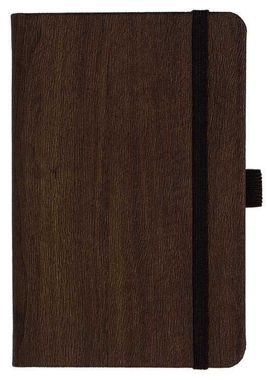 Notizbuch Style Small im Format 9x14cm, Inhalt blanco, Einband Woody in der Farbe Brown
