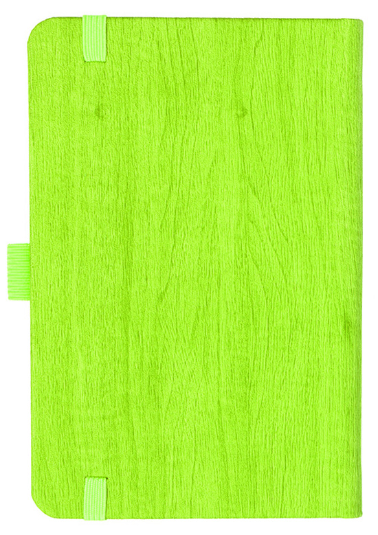 Notizbuch Style Small im Format 9x14cm, Inhalt blanco, Einband Woody in der Farbe Lime