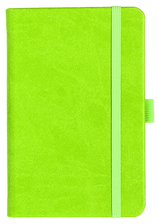 Notizbuch Style Small im Format 9x14cm, Inhalt kariert, Einband Slinky in der Farbe Lime