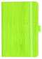 Notizbuch Style Small im Format 9x14cm, Inhalt kariert, Einband Woody in der Farbe Lime