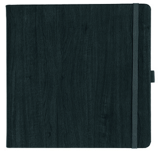 Notizbuch Style Square im Format 17,5x17,5cm, Inhalt blanco, Einband Woody in der Farbe Charcoal