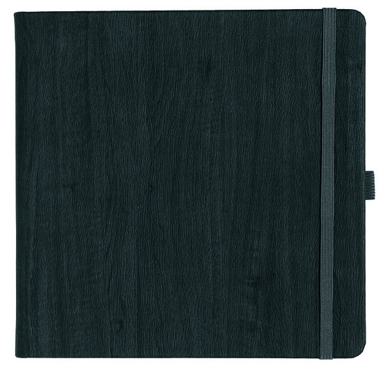 Notizbuch Style Square im Format 17,5x17,5cm, Inhalt blanco, Einband Woody in der Farbe Charcoal