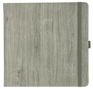 Notizbuch Style Square im Format 17,5x17,5cm, Inhalt blanco, Einband Woody in der Farbe Sludge