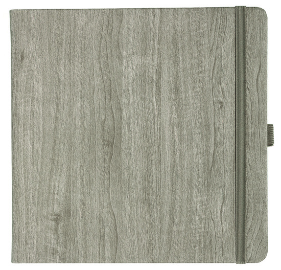 Notizbuch Style Square im Format 17,5x17,5cm, Inhalt blanco, Einband Woody in der Farbe Sludge