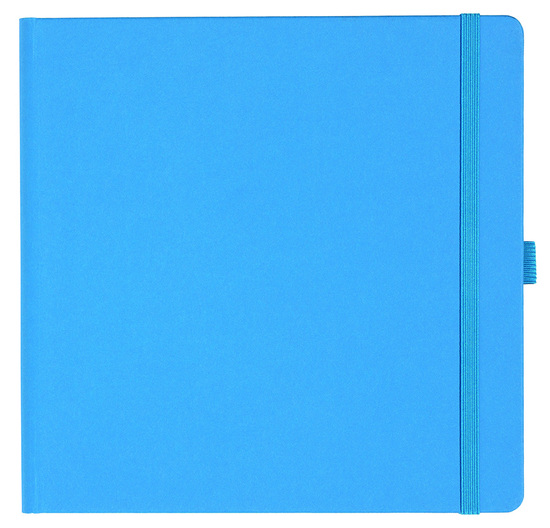 Notizbuch Style Square im Format 17,5x17,5cm, Inhalt kariert, Einband Fancy in der Farbe China Blue