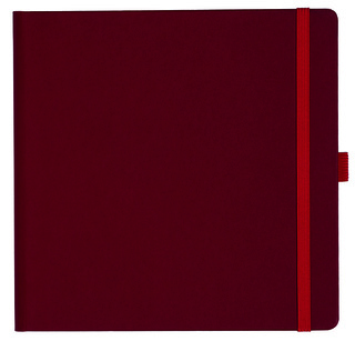 Notizbuch Style Square im Format 17,5x17,5cm, Inhalt kariert, Einband Fancy in der Farbe Ruby Red