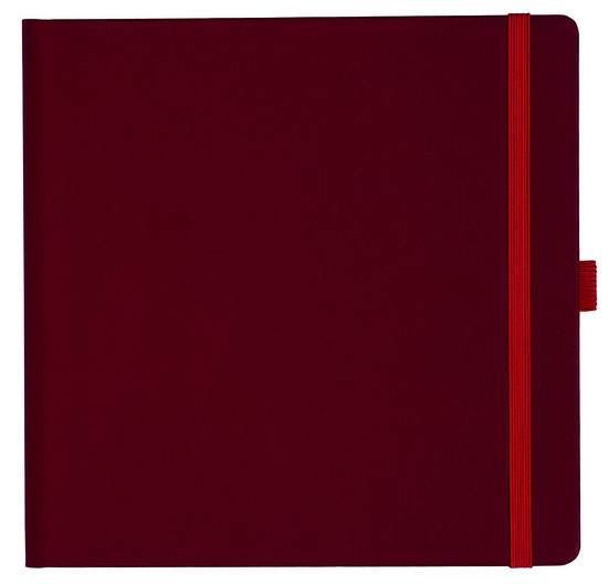 Notizbuch Style Square im Format 17,5x17,5cm, Inhalt kariert, Einband Fancy in der Farbe Ruby Red