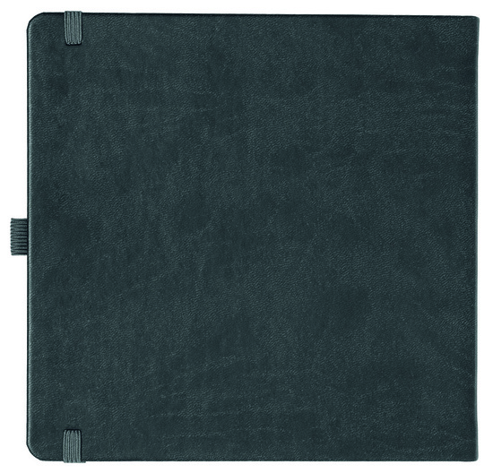 Notizbuch Style Square im Format 17,5x17,5cm, Inhalt kariert, Einband Slinky in der Farbe Dark Grey