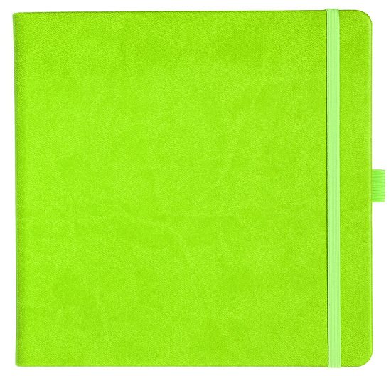 Notizbuch Style Square im Format 17,5x17,5cm, Inhalt kariert, Einband Slinky in der Farbe Lime