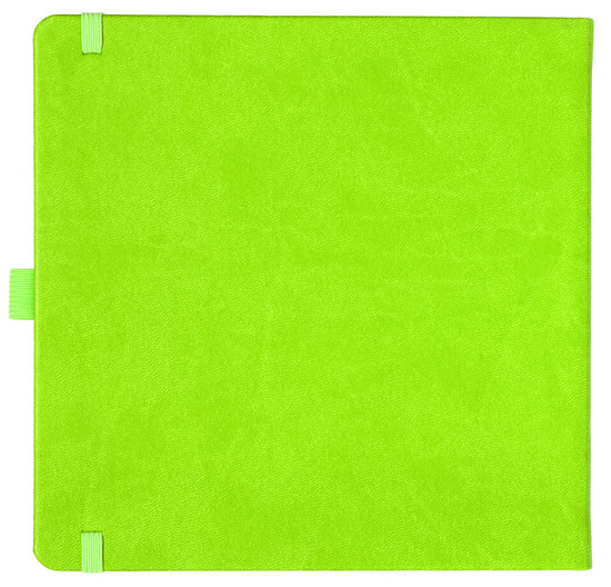 Notizbuch Style Square im Format 17,5x17,5cm, Inhalt kariert, Einband Slinky in der Farbe Lime
