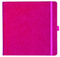 Notizbuch Style Square im Format 17,5x17,5cm, Inhalt kariert, Einband Slinky in der Farbe Pink