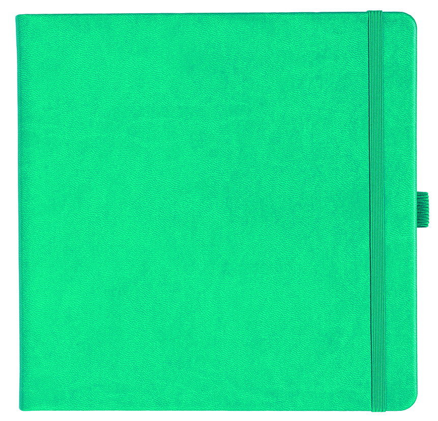 Notizbuch Style Square im Format 17,5x17,5cm, Inhalt kariert, Einband Slinky in der Farbe Turquoise