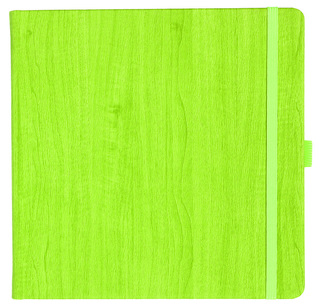 Notizbuch Style Square im Format 17,5x17,5cm, Inhalt kariert, Einband Woody in der Farbe Lime