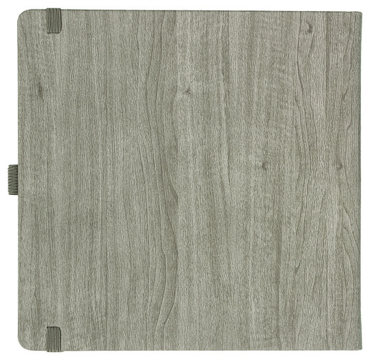 Notizbuch Style Square im Format 17,5x17,5cm, Inhalt kariert, Einband Woody in der Farbe Sludge