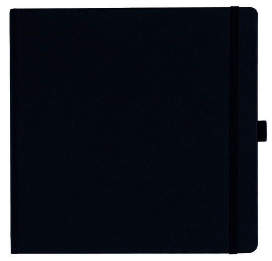 Notizbuch Style Square im Format 17,5x17,5cm, Inhalt liniert, Einband Fancy in der Farbe Black