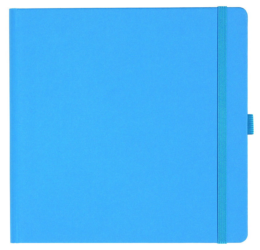 Notizbuch Style Square im Format 17,5x17,5cm, Inhalt liniert, Einband Fancy in der Farbe China Blue